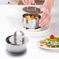 Set of four round Sweet Dessert Molds with removable lids for baking and baking trays, designed for versatile dessert and cake preparation.