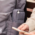 Large canvas pencil case with three compartments for teens and students, spacious storage for pens, pencils, and stationery.