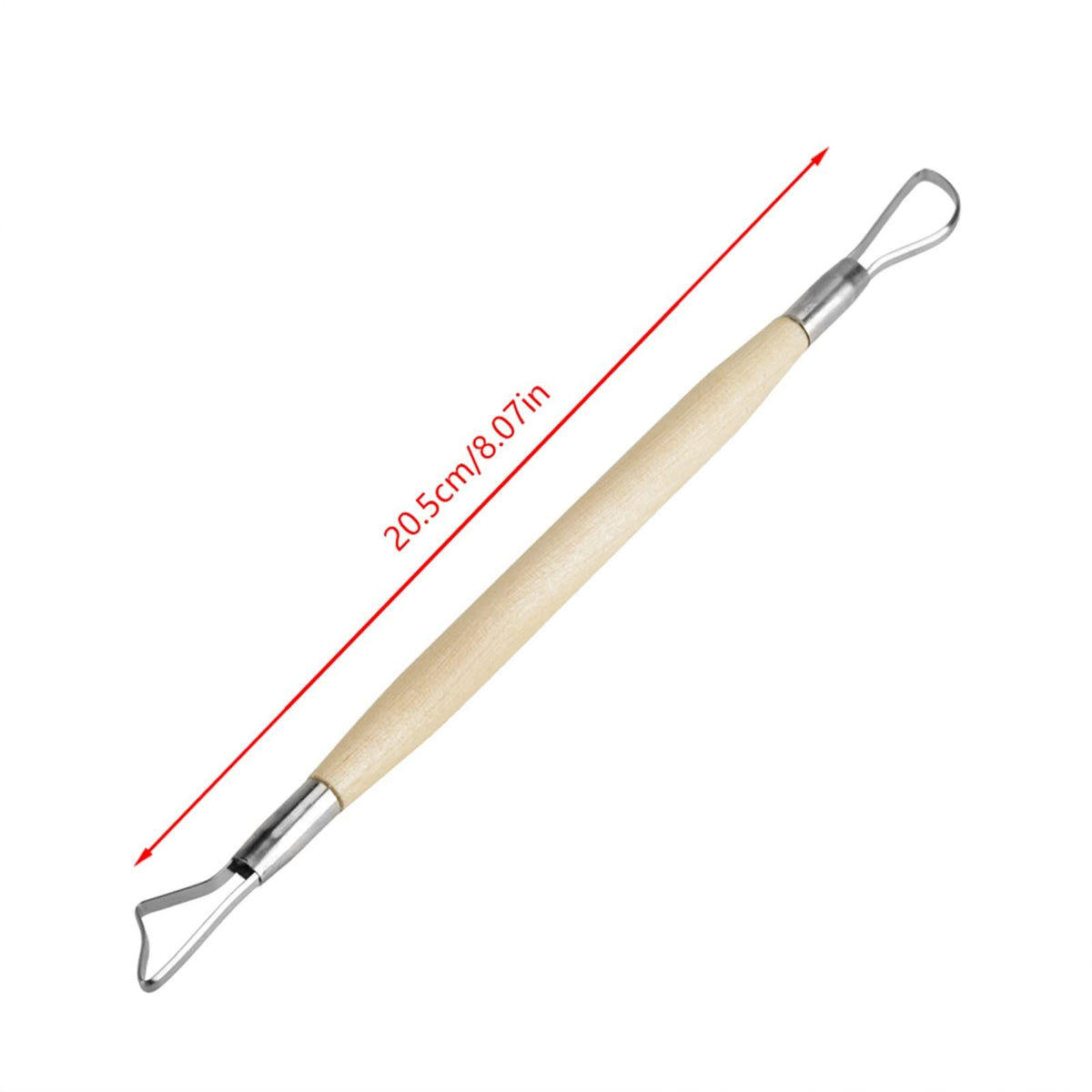 Six-piece set of double-ended wax carving and clay sculpting tools, including loops and rakes for pottery and modeling projects.
