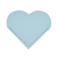 Set of five leather heart-shaped bookmarks from Everything Baby, cute handmade corner page markers for kids and book lovers.