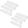 Set of 8 clear plastic ballpoint pen gift boxes with lids, ideal for storing pens and pencils for business or school use.