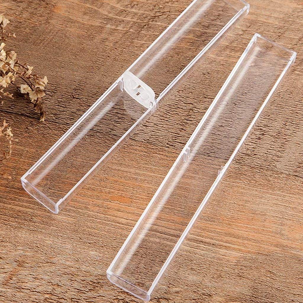 Set of 8 clear plastic ballpoint pen gift boxes from Everything Baby, perfect for storing pens and pencils for kids and school use.