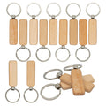 Set of 20 lightweight wooden rectangle blanks for keychains, ideal for DIY baby and kids' building toy projects.