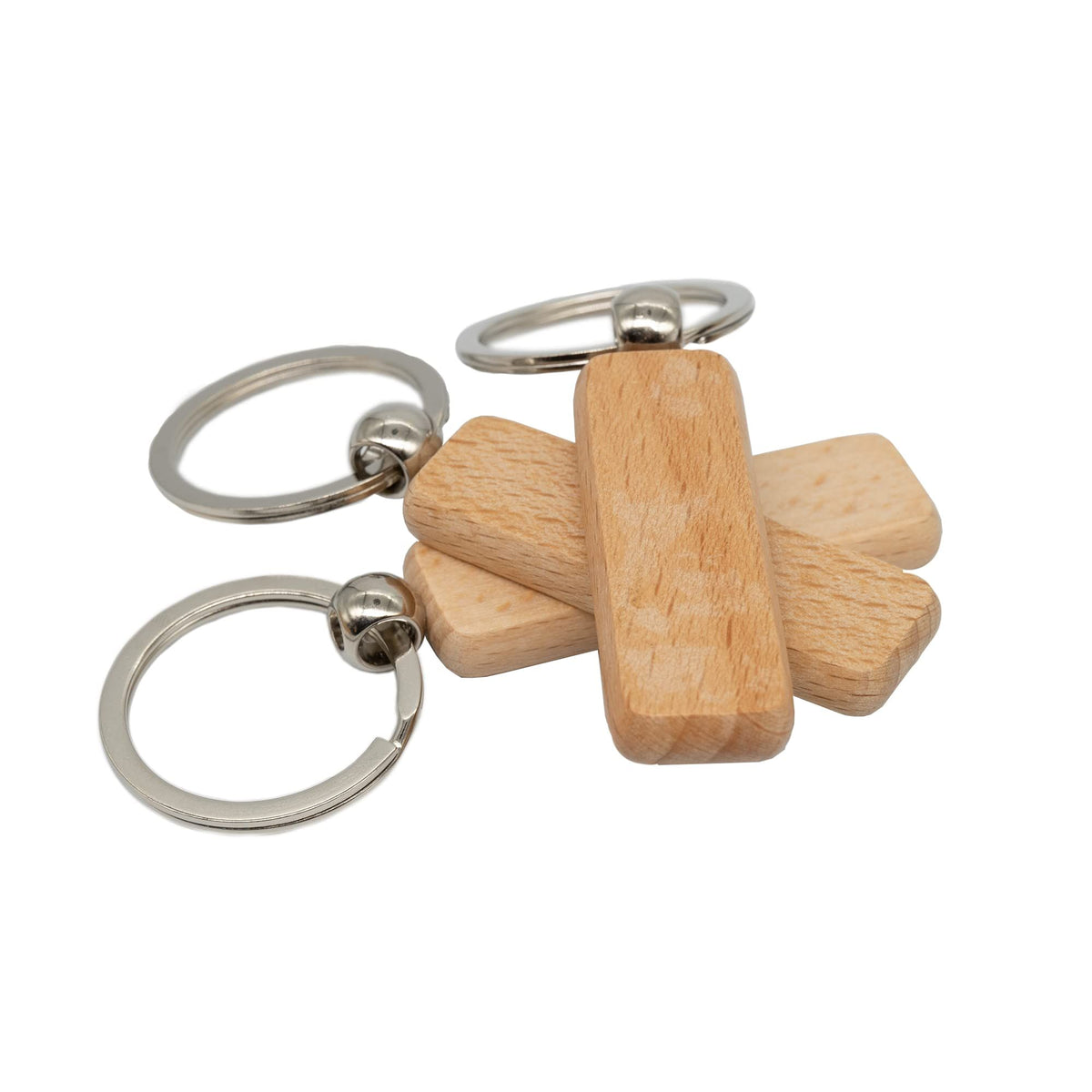 Set of 20 lightweight wooden rectangle blanks for keychains, ideal for DIY baby and kids building toy crafts by Everything Baby.