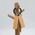 Set of 20 lightweight wooden rectangle blanks for keychains, ideal for craft projects and DIY keychain making.
