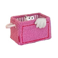 Pink cube storage box from Everything Baby, a cute toy organizer for children’s nursery or playroom, suitable for toys and snacks.