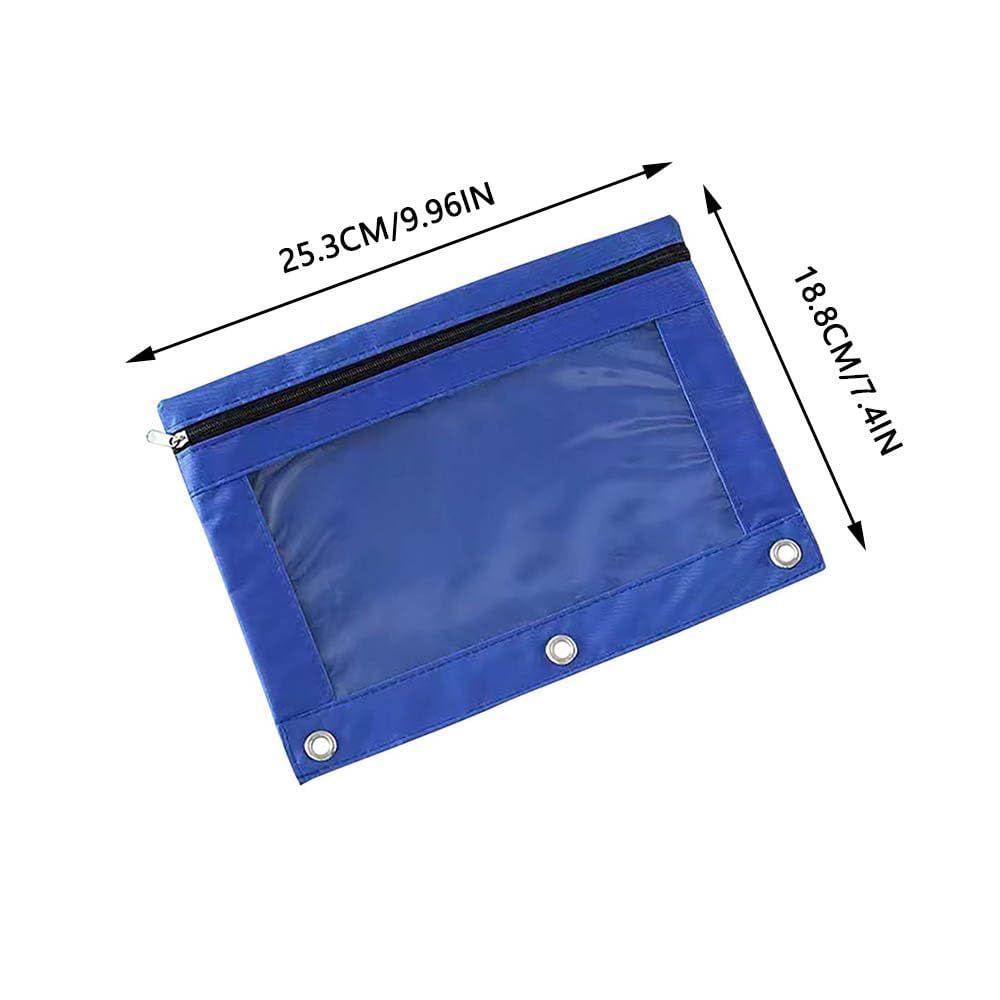 Blue transparent PVC pencil pouch with single zipper, large capacity, suitable for kids' pens, pencils, and small stationery.