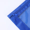 Blue transparent PVC pencil pouch with single zipper, large capacity, suitable for kids' pens and pencils, from Everything Baby.
