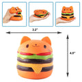 Soft, scented 4.5-inch Jumbo Squishies Cat Hamburger Bread toy, cute and slow-rising for kids' pretend play.