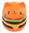 Soft, scented 4.5-inch jumbo squishy cat and hamburger bread toy from Everything Baby, perfect for kids' pretend play and sensory fun.