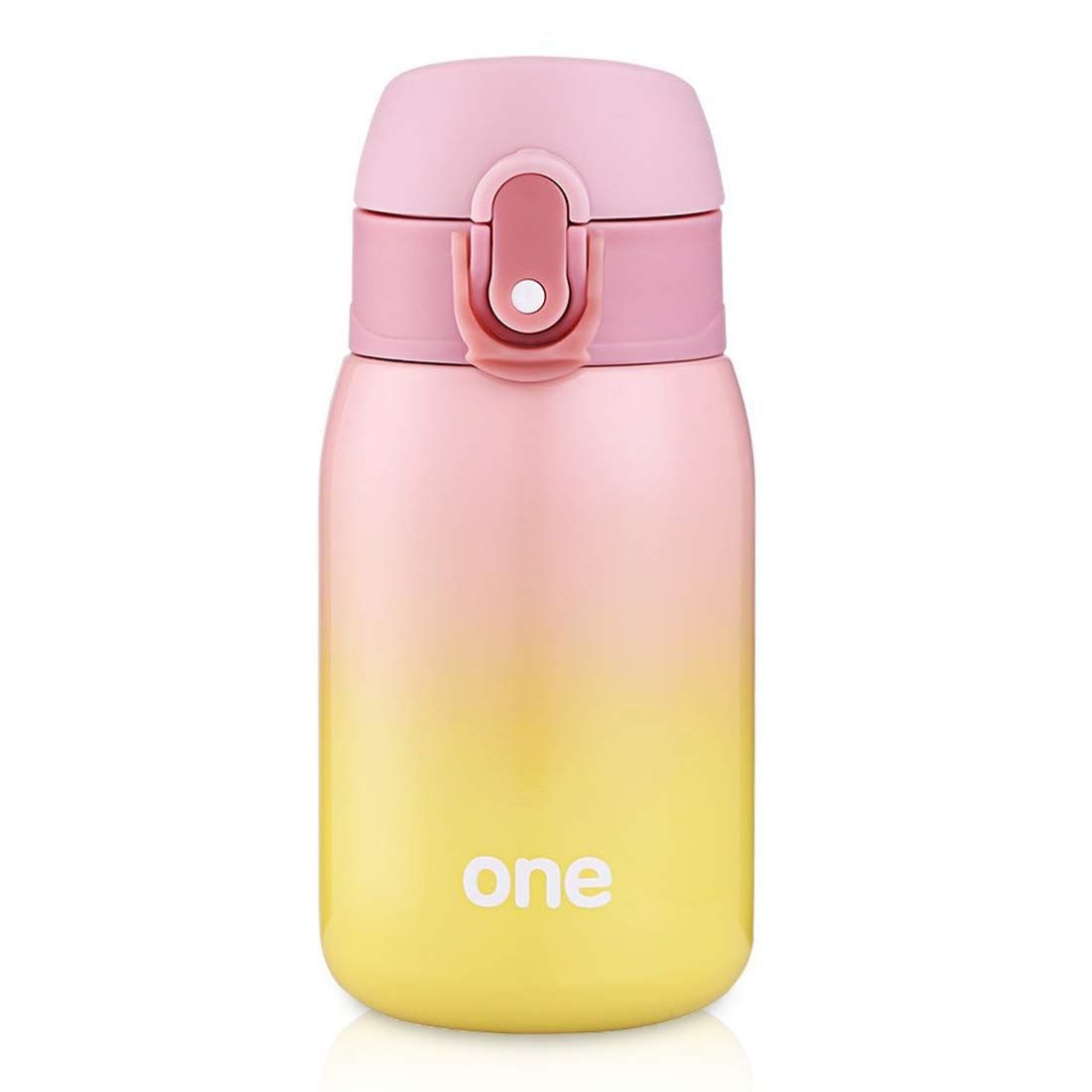 Kids stainless steel water bottle by Everything Baby, double wall vacuum insulated, 9oz, keeps drinks cold for 24 hours and warm for 12 hours.