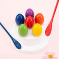 Wooden egg spoon race game set for kids, includes 6 relay race eggs for outdoor lawn Easter egg hunt and balance play.
