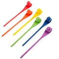 Wooden egg spoon race game set with six spoons and eggs, outdoor kids relay game for Easter egg hunts and lawn play.
