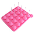 Pink silicone cupcake baking mold with 20 cavities, designed for cake pops and pretend play baking activities for kids.