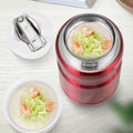 Red stainless steel thermos with 500ml and 750ml capacity, vacuum insulated soup container for kids, by Everything Baby.