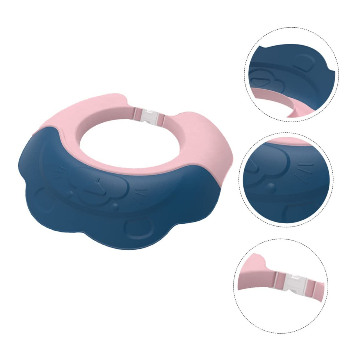 Bright blue silicone shower cap for kids, designed to keep hair dry during bathing and shampooing for babies and children.