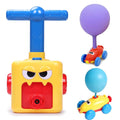 Inflatable balloon-powered car toy for kids with six balloons, featuring a colorful design and ride-on car style for fun play.