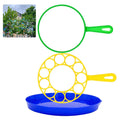 Kids outdoor bubble wands set with large bubble sticks and tray, fun pretend play toys for boys and girls, by Everything Baby.