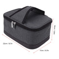 Gray portable electric lunch box with USB heating system and insulation bag, designed for kids' pretend play and food heating.