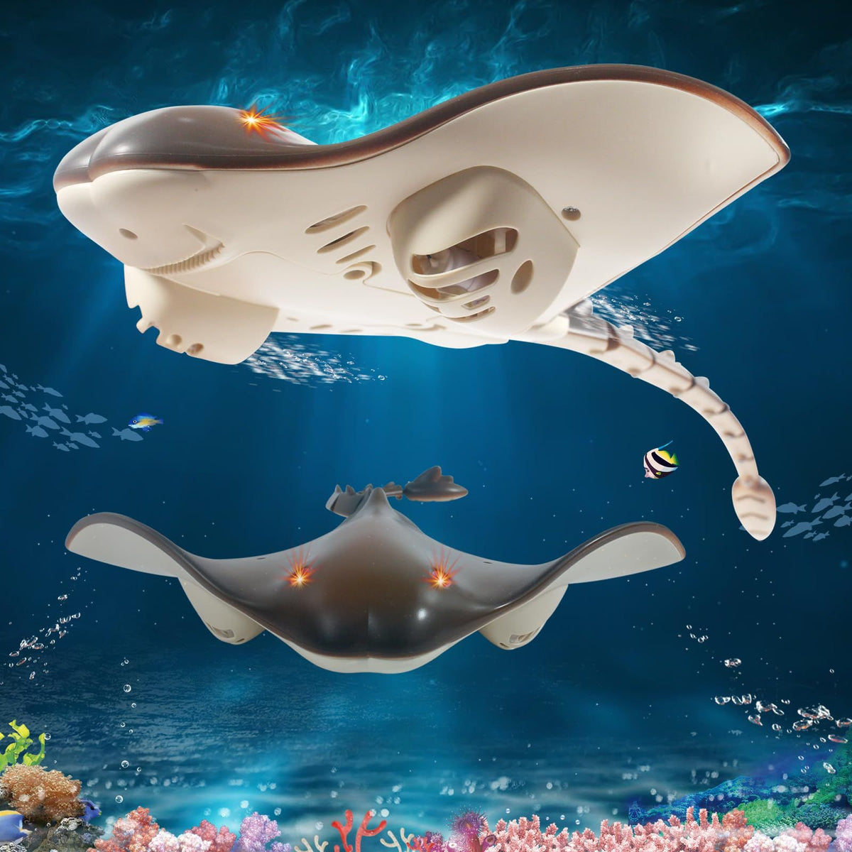 Remote control shark stingray toy for kids, realistic swimming pool water toy featuring a high simulation stingray design.