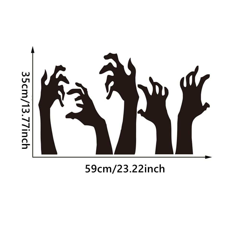 Removable Halloween ghost wall sticker from Everything Baby, featuring a shadowy ghost hand design on glass window decor.