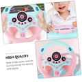 Pink and blue driving controller toy with light and sound effects for kids and adults, part of ride-on cars from Everything Baby.