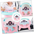 Pink and blue driving controller toy for kids and adults with light and sound effects, designed for ride-on cars and learning fun.