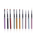 Set of 10 nail polish brushes for nail art, gel painting, and dotting, designed for detailed nail design and drawing.