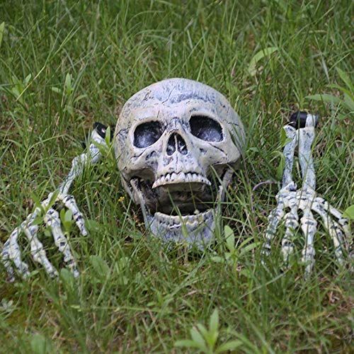 Skeleton stakes outdoor Halloween yard decorations by Everything Baby, featuring spooky groundbreakers for kids' graveyard display.