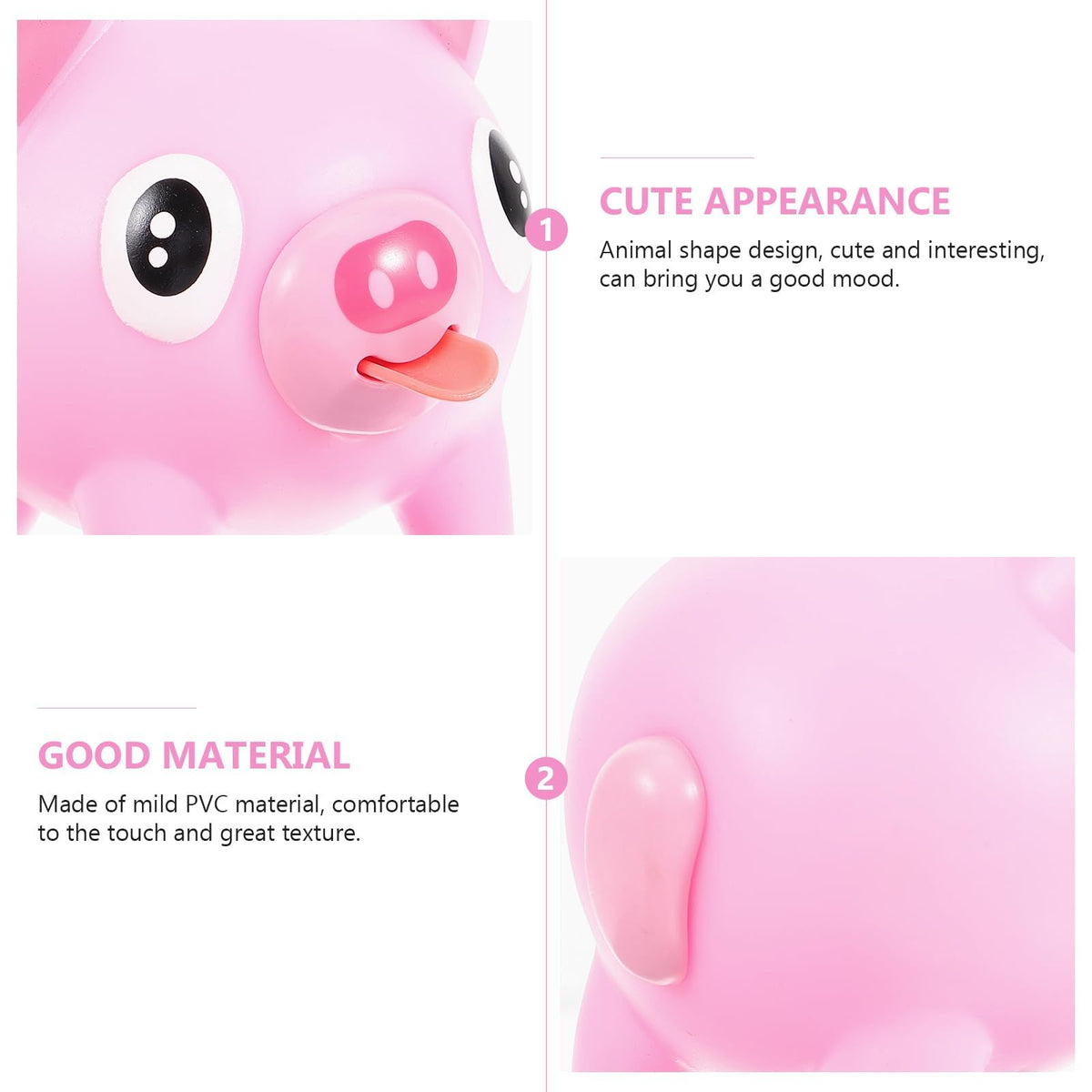 Cute screaming latex pig toy from Everything Baby, designed for kids' pretend play and decompression fun.
