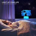 Elephant 3D night light with 16 color options, remote control, designed for kids, featuring a cute elephant shape.