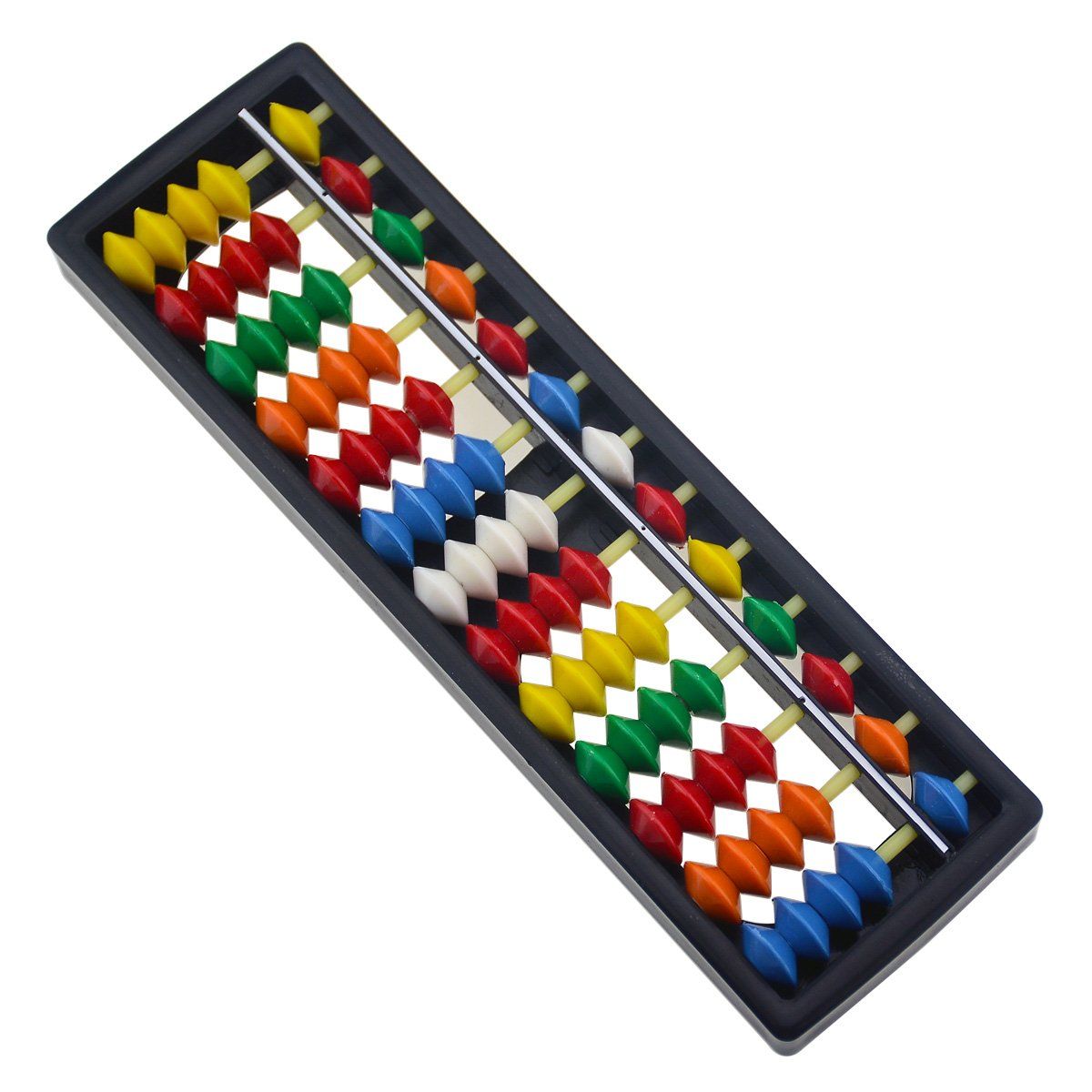 Colorful plastic abacus with beads for kids, educational counting and math toy, designed for young children to develop arithmetic skills.