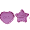 Four 3D pressing biscuit molds for DIY baking, featuring cartoon designs, ideal for making blessing biscuits for kids.