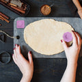 Four 3D biscuit pressing molds by Everything Baby, designed for DIY baking and creating cartoon-shaped biscuits.