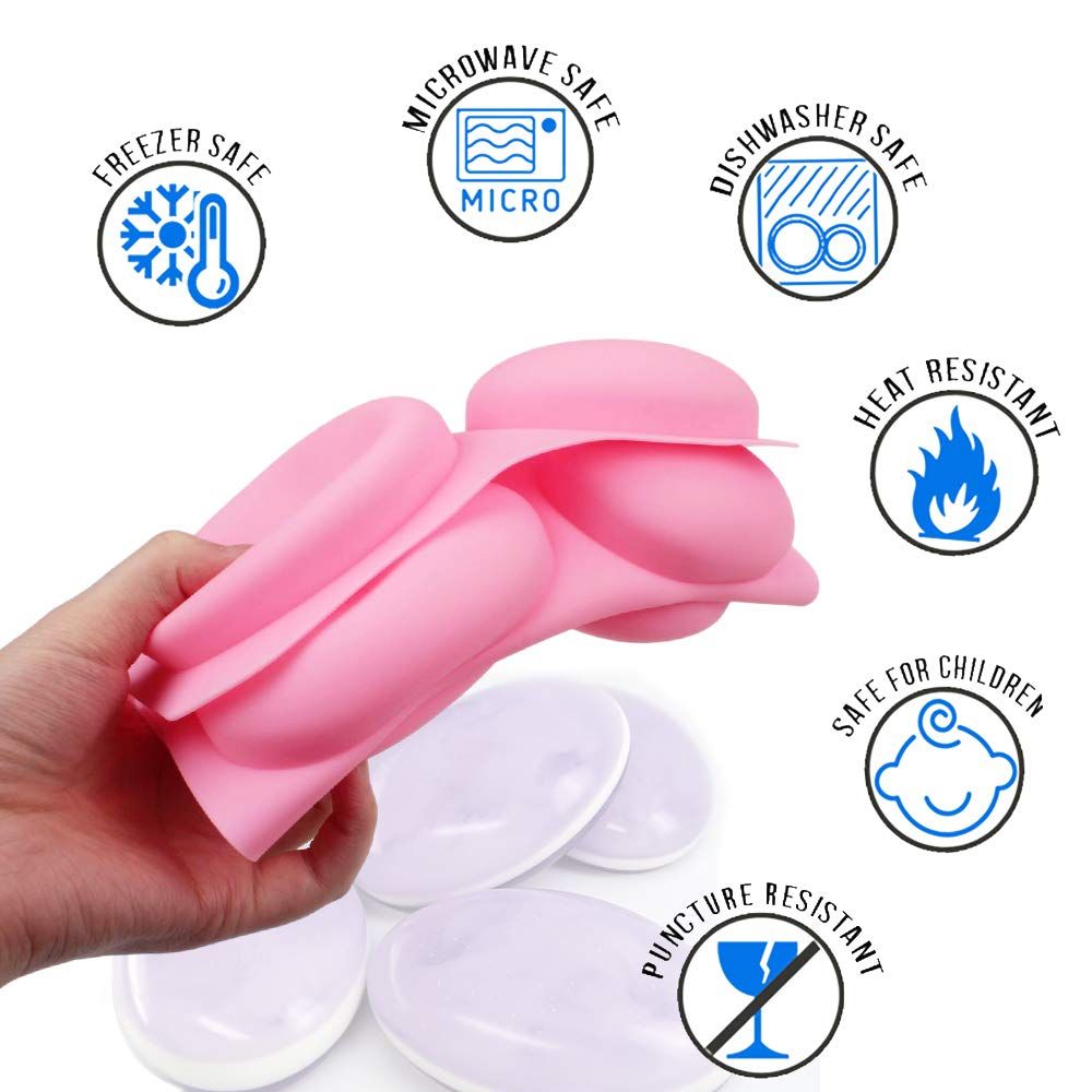 Silicone oval soap mold for DIY crafts and soap bars, pebble-shaped, suitable for baby and kids nursing and feeding projects.