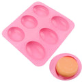 Silicone oval soap mold from Everything Baby, pebble-shaped mold for DIY crafts, soap bar making, and baby nursing supplies.