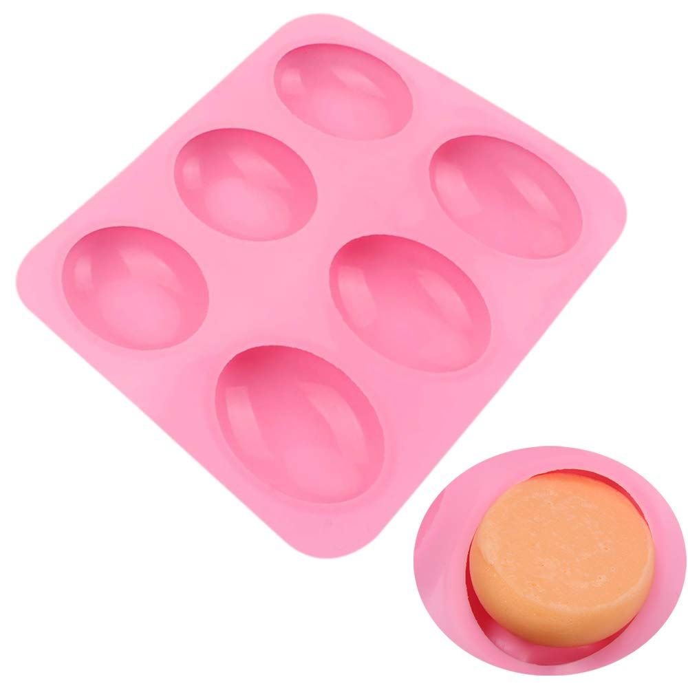 Silicone oval soap mold from Everything Baby, pebble-shaped mold for DIY crafts, soap bar making, and baby nursing supplies.