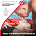 Emergency adult and child CPR rescue mask with detachable one-way valve by Everything Baby, for baby and kid respiratory aid.