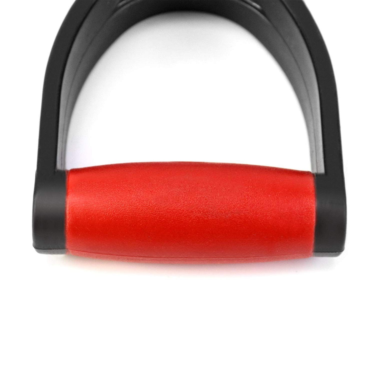 Red and black PVC snow shovel replacement handle for garden digging rake, suitable for outdoor play equipment and garden tools.