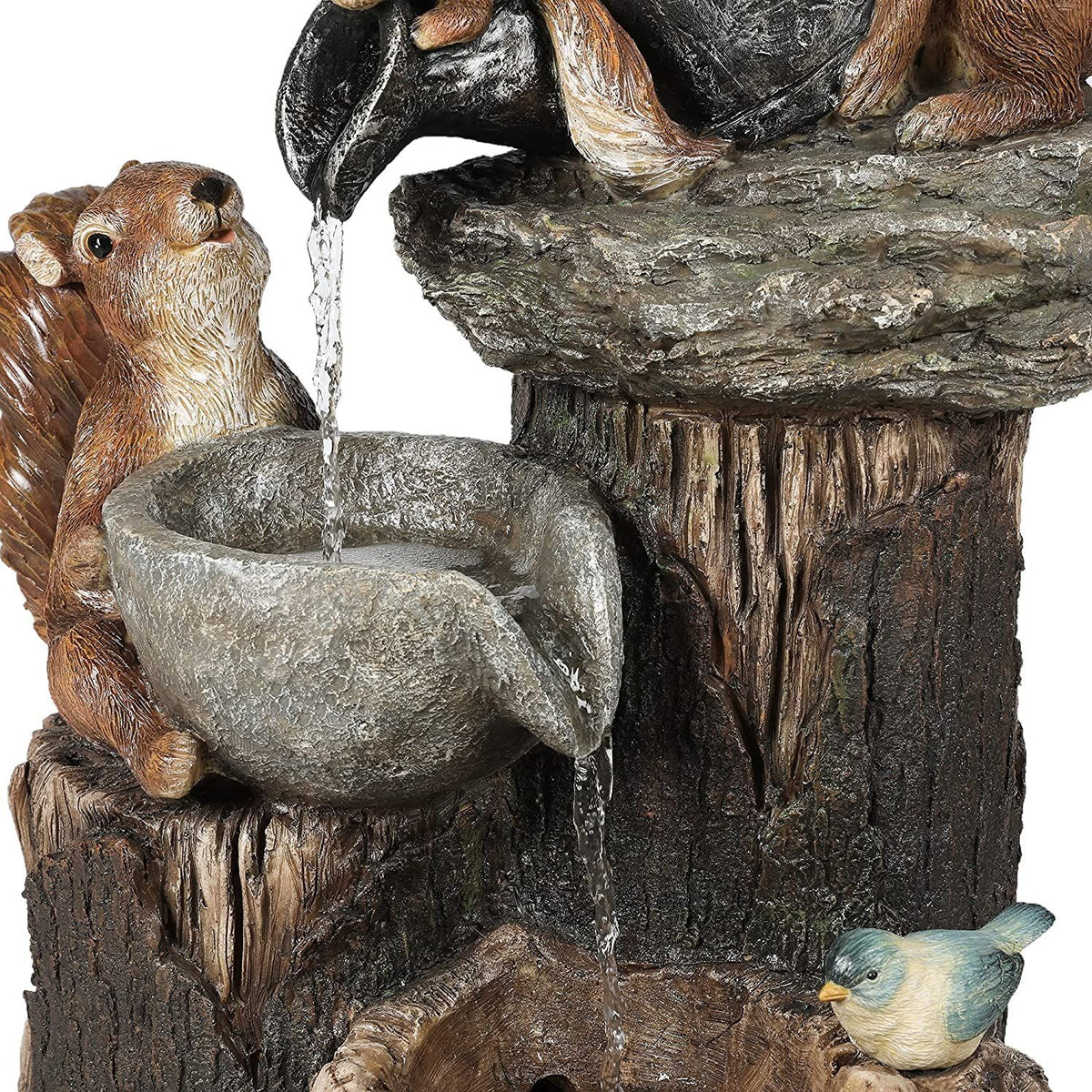 Resin garden squirrel figurine from Everything Baby, outdoor decorative animal miniature for yard, lawn, patio, or porch decor.