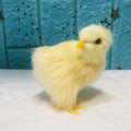 Four realistic plush chick figurines with fuzzy feathers, perfect as Easter-themed baby and kids' pretend play toys.