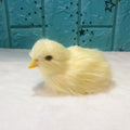 Four realistic plush chick figurines with furry texture, designed for pretend play and Easter photography props.