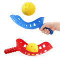 Kids playing with Everything Baby outdoor scoop and toss game, featuring two scoops and balls for lawn play.