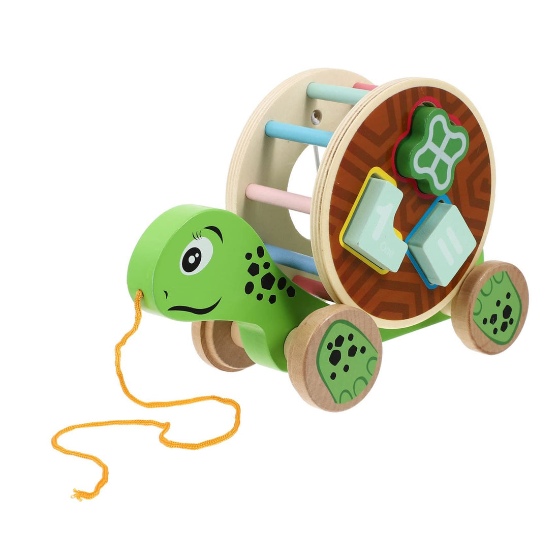 Kids' cable trolley pull-along toy car from Everything Baby, educational ride-on toy for sensory play and early learning.