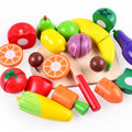 Set of 15 pretend play food toys including cutting fruits and vegetables for kids, ideal for toddler kitchen play and educational fun.