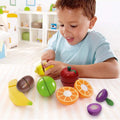Set of 15 pretend play food toys including cutting fruits and vegetables for kids, educational kitchen play by Everything Baby.