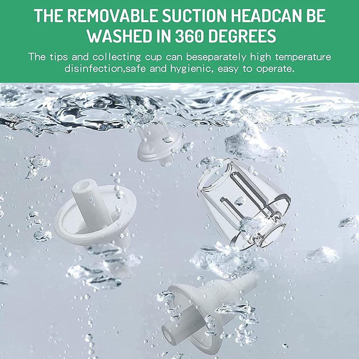 Baby nasal aspirator from Everything Baby, safe and hygienic nose cleaner with soothing light and music functions for infants.