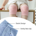 Three pairs of baby knee pads from Everything Baby, soft and protective for crawling and walking toddlers girl and boy.