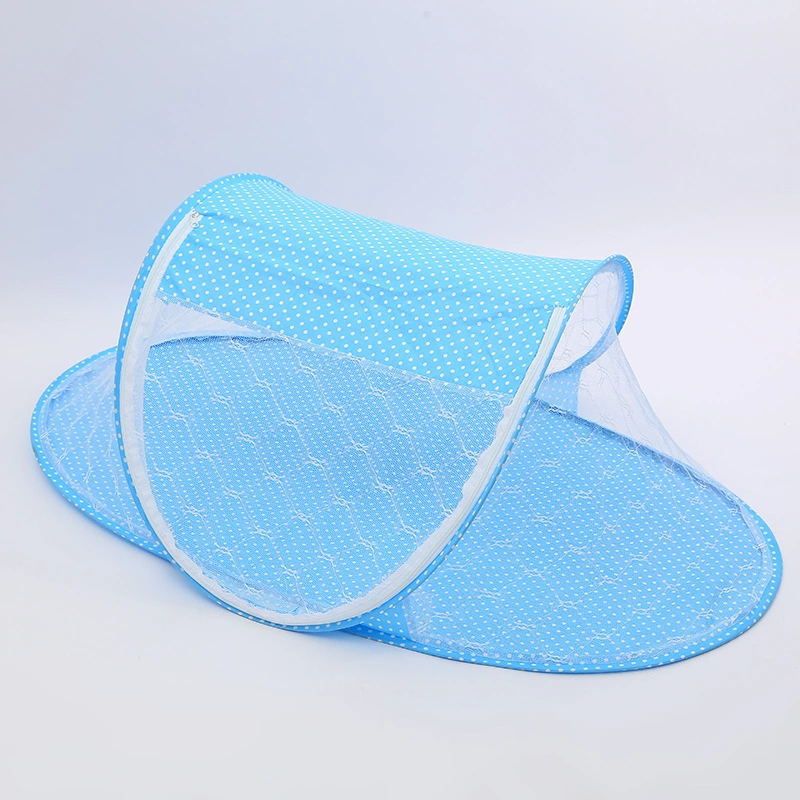 Blue baby mosquito net for folding cribs from Everything Baby, portable infant bed netting for summer protection.