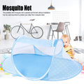 Blue folding baby mosquito netting from Everything Baby, portable infant bed net for summer use over cribs and toddler beds.